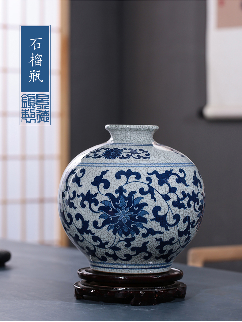 Jingdezhen ceramics antique blue and white porcelain vases, flower arrangement sitting room adornment style restoring ancient ways home furnishing articles porcelain