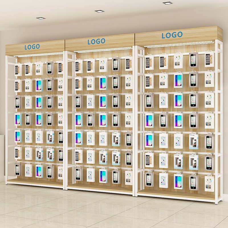 Cosmetics Display Middle Island Cabinet Convenience Store Supermarket Mother & Baby Shop Mobile Phone Accessories Stationery Ornament Single-sided Hook Shelf