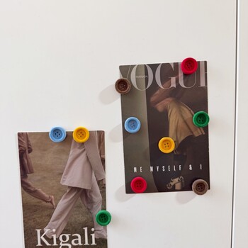Creative colorful button refrigerator magnet decorative plush magnet ins hole board entry door home decoration magnetic attraction