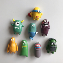 (4) creative cute to blame solid cartoon small monster magnetic fridge with freezer decoration
