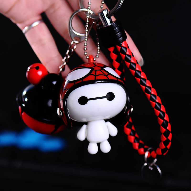 Helmet white car keychain cute dummy hanging a man and woman key ring gift hanging a helmet key ring