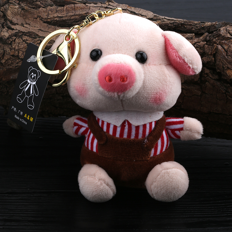 Cute piggy key chain cartoon doll doll small pendant Korean creative female bag ornaments pig year small gift