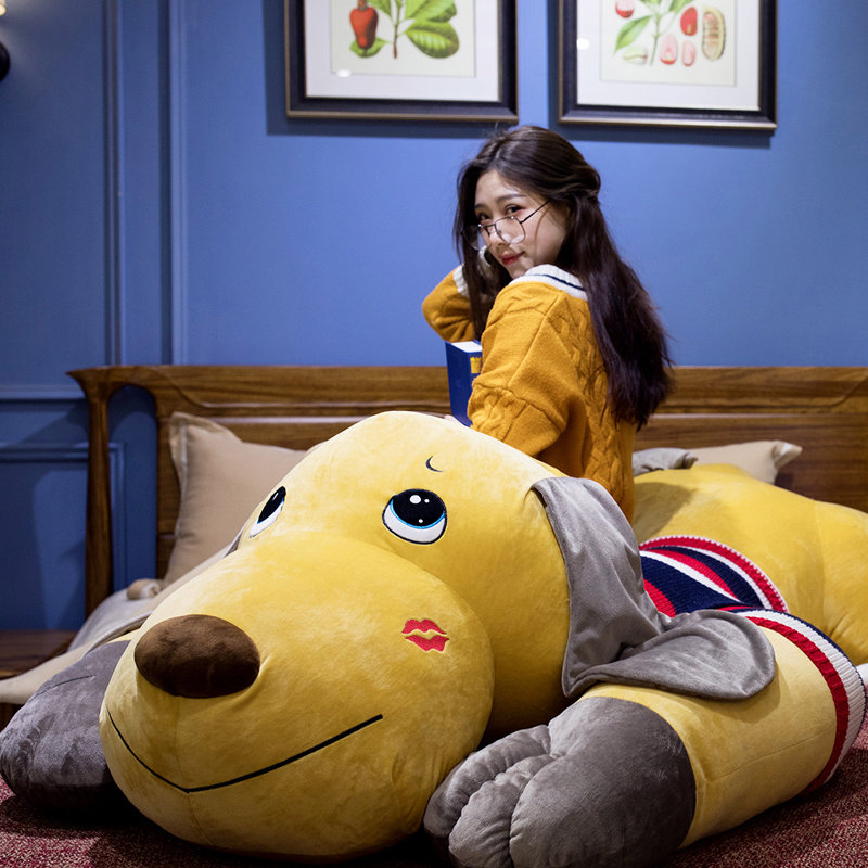 Sweater lying dog plush toy dog dog doll cute girl holding sleeping bed pillow doll big doll