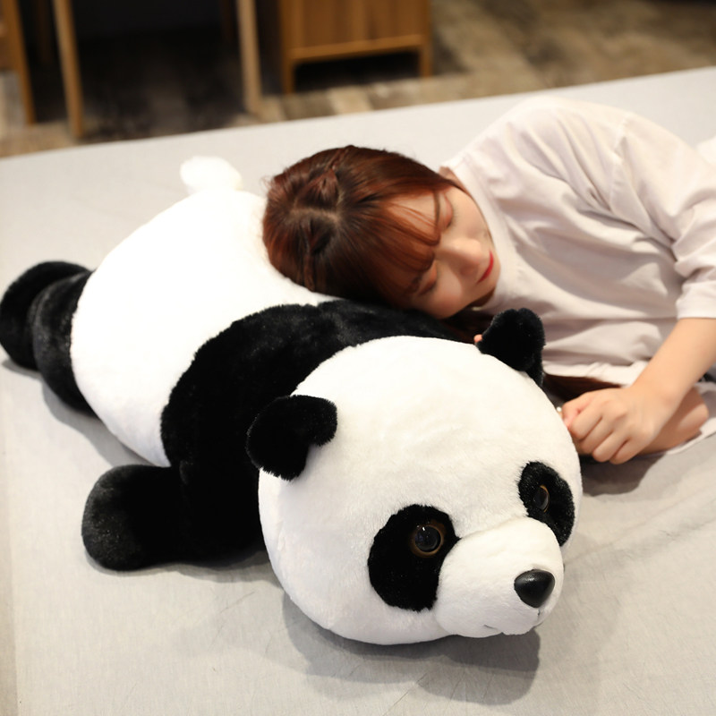 Groveling Panda Paparazzi Girl Gifts Giant Panda Doll Plush Toy Cute Cuddle with sleeping and holding pillow strip pillows