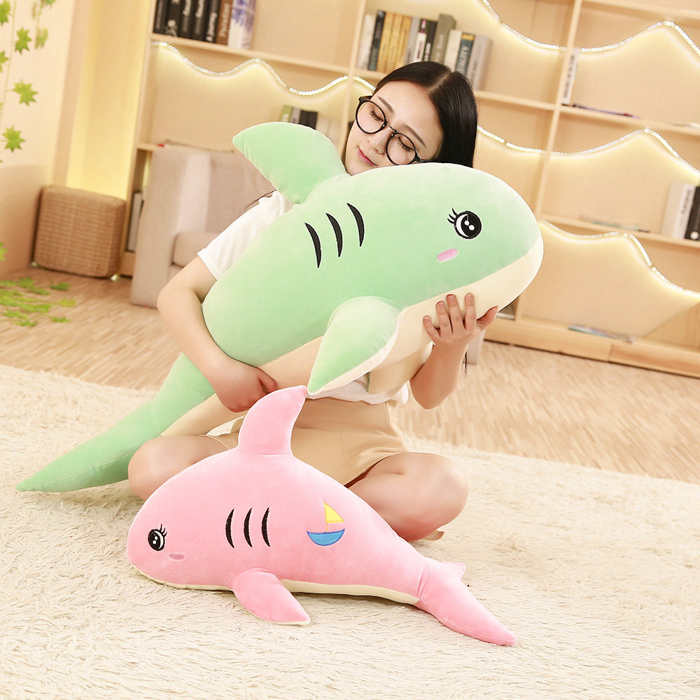 Software Diving Shark Paparazzi Cartoon Shark Hug Pillow Colorful Shark Cloth Dolly Wool Suede Toy Girl Presents 