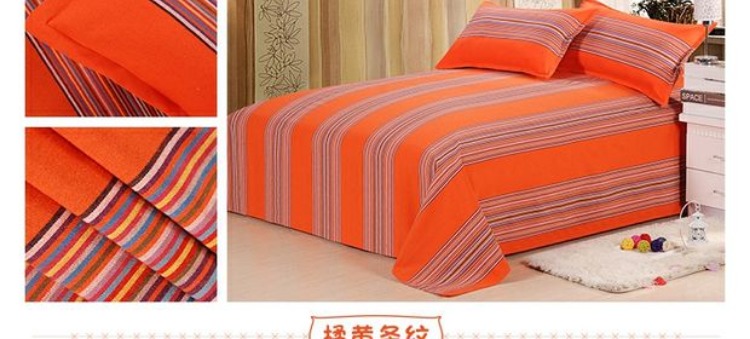 Khăn trải giường kẻ sọc vuông Ký túc xá Sinh viên Độc thân Màu xanh và Trắng Sọc Hồng Hồng Xanh Nhỏ Cũ Rag - Khăn trải giường ga phủ giường