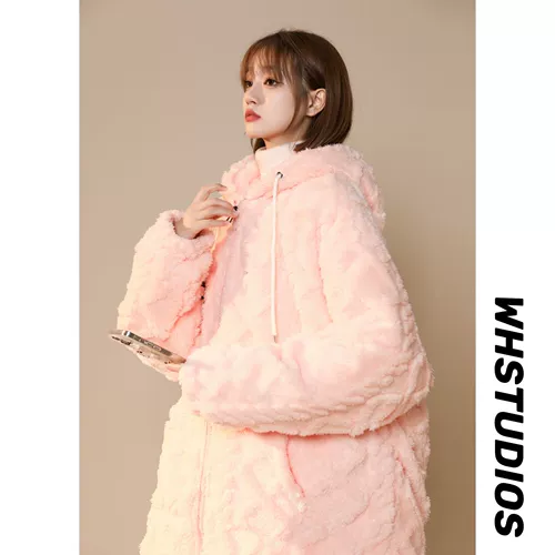 Бархат розового ягненка плюс бархатная куртка для женщин зимой в этом году, красивое мягкое и клейкое валотное хлопковое пальто в стиле молока