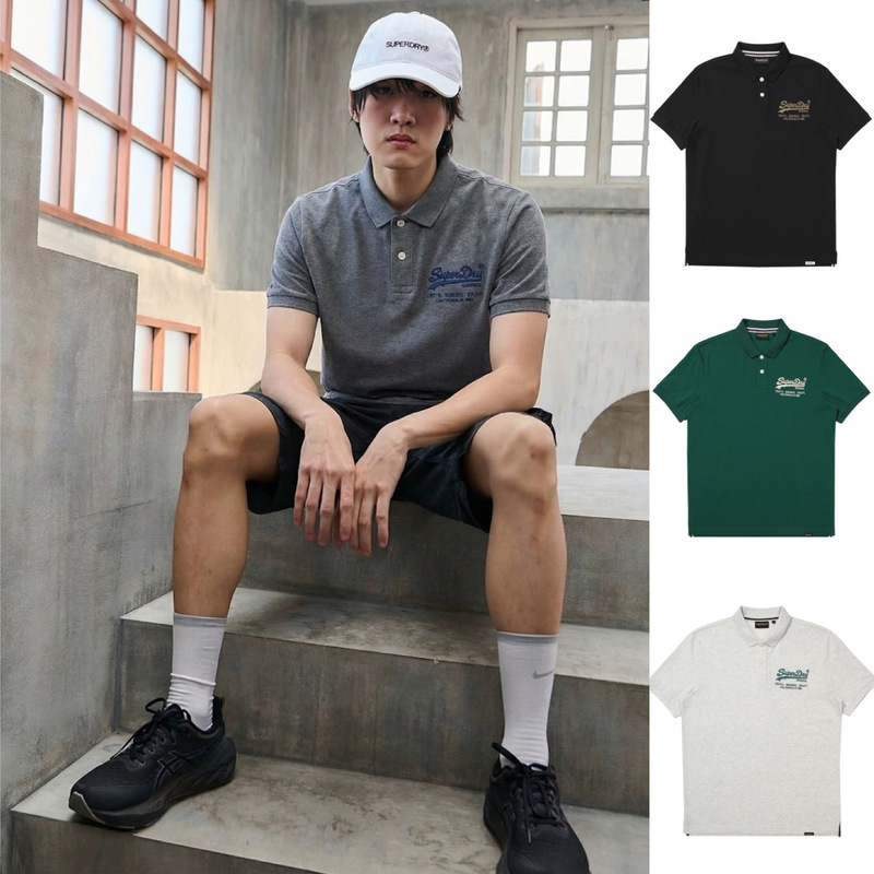 Superdry Extreme Dry 26Ss Retro Logo Embroidered Print Casual Sports Short-Sleeved Polo Shirt