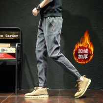 Corduroy mens casual pants 2019 autumn and winter new three-dimensional cut soft and comfortable strip rounder pants