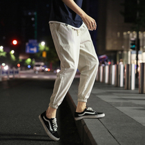 Nine-point summer pants mens trend 9-point wild slim feet Harlan overalls pants mens casual pants loose 8-point pants