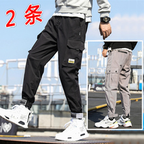 2019 spring and autumn new men Korean trend tooling casual long pants Tide brand sports nine-point leg pants winter