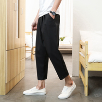 Ankle-length pants loose summer thin small leg pants 8 eight casual pants 9 wide leg pants mens new pants tide