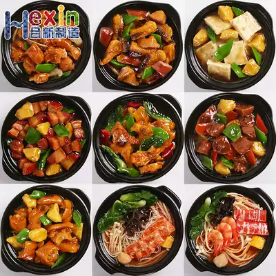 Simulation food Chinese food casserole braised chicken rice model tofu beef pig's hand braised catfish window props