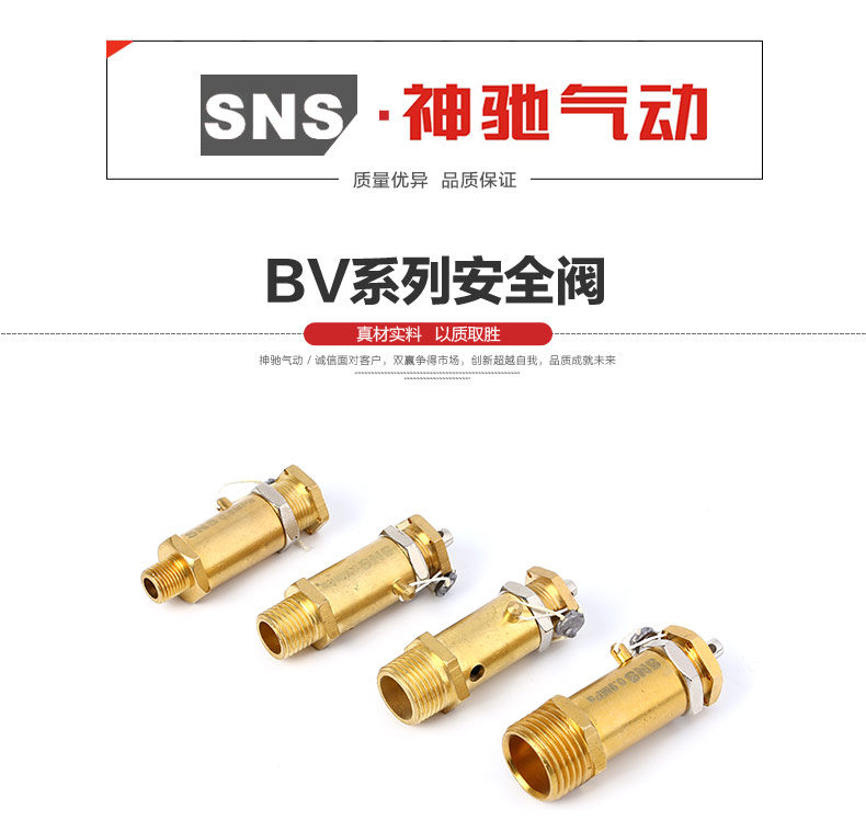 SNS Shenchi Công cụ khí nén Van an toàn Van giảm áp tác động trực tiếp Full Copper BV-01 02 03 04 - Công cụ điện khí nén