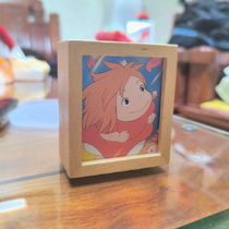 Small photo frame music box Spirited Away beech wood ornaments Castle in the Sky music box birthday gift table ornaments