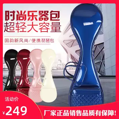 Mingjia patent leather pipa bag shoulder back thick water repellent leather PU adult large portable piano bag bagging soft bag