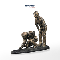 EMAES metal cast iron figure sculpture desk bookshelf wine cabinet creative Nordic ins soft decorations