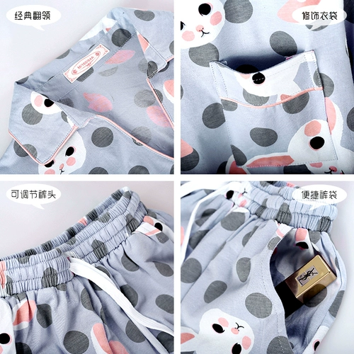 Летняя хлопковая пижама, хлопковые милые шорты, милый свежий комплект для школьников, в корейском стиле