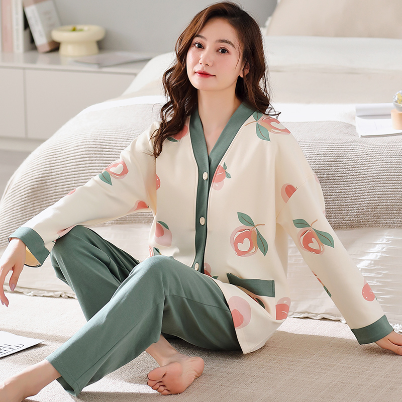 Extra Large Size Pajamas for Women, Autumn Pure Cotton, Loose Fit, Plus Size, 100kg Can Be Worn Outside, Long-Sleeved Set, Loungewear Extra Large Size Pajamas for Women, Autumn Pure Cotton, Loose Fit, Plus Size, 100kg Can Be Worn Outside, Long-Sleeved Set, Loungewear