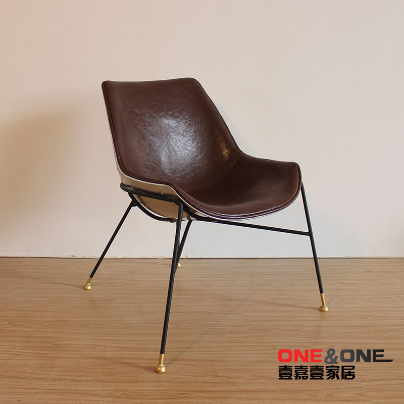 Dining chair North Europe and the United States retro light luxury aluminum egg chair iron model room backrest egg chair Amus recliner chair Pan Dong chair