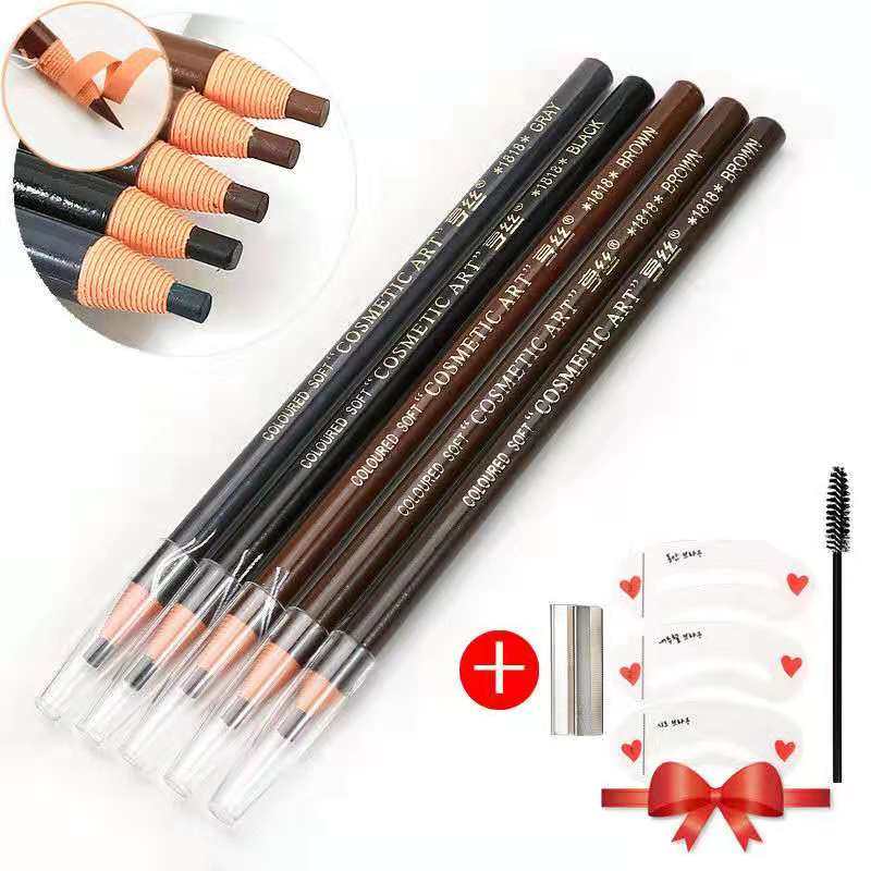 Pull line waterproof and sweat-proof long-lasting non-smudged beginner's one-word eyebrow 1818 Heng eyebrow powder brushed eyebrow pencil 1