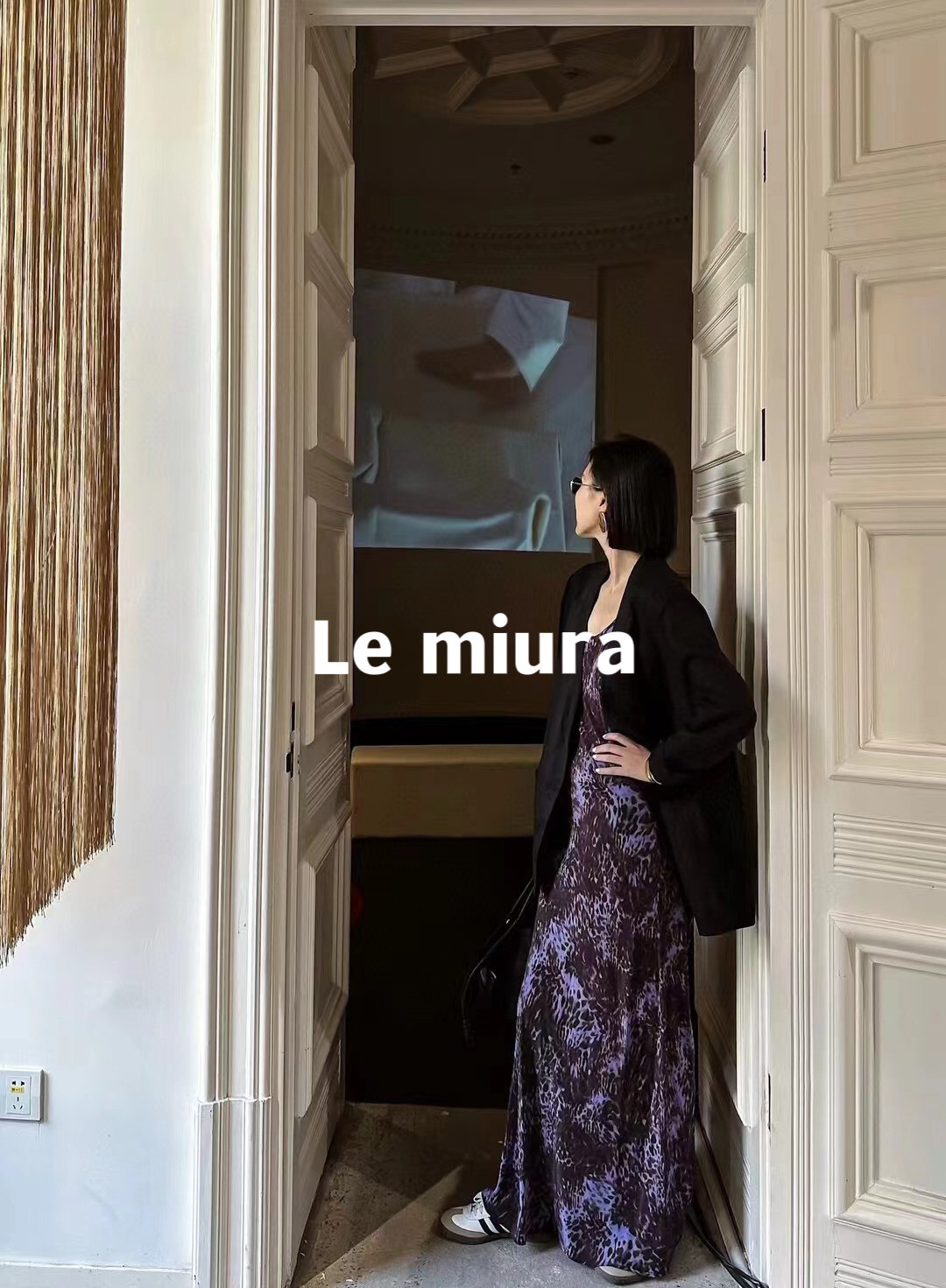 Le miura дизайнер стиль Минималистское расслабление ретро лен свободный случайный костюм куртка женщина 