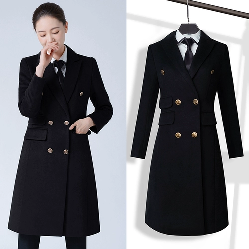 Длинное приталенное шерстяное пальто, пиджак классического кроя, комбинезон, средней длины, в британском стиле