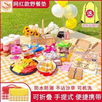 Disposable picnic mat outdoor picnic mat waterproof thickening plus tablecloth picnic Oxford cloth picnic mat ins wind