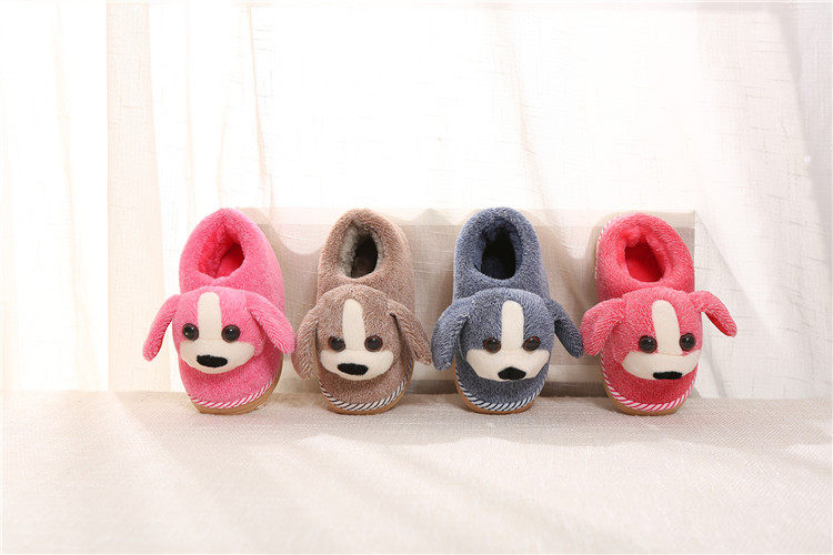 Pantoufles enfants en suède pour hiver - semelle caoutchouc - Ref 1011493 Image 19