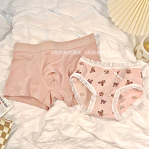 Lovers Briefs Lady Spring Summer Cute Teenage Girl Triangle Pants Pure Cotton Breathable Lace Pants Pink Big Code Mens Flat Corner Pants