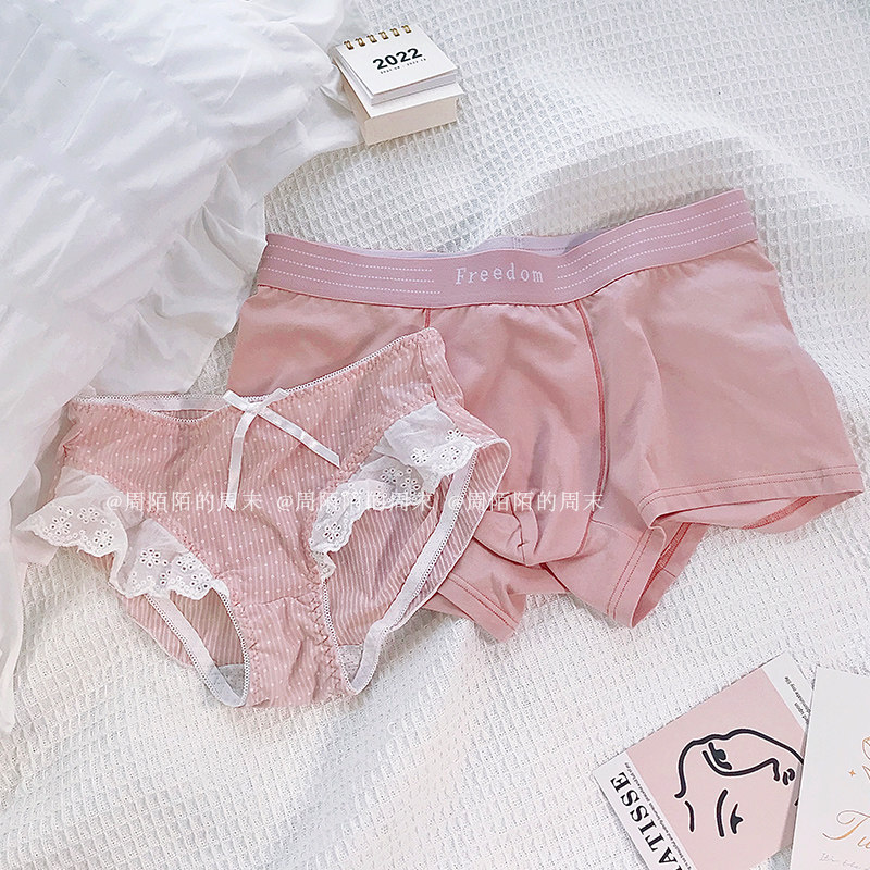 Couple underwear new breathable low waist triangle cute butterfly cotton lady's underwear