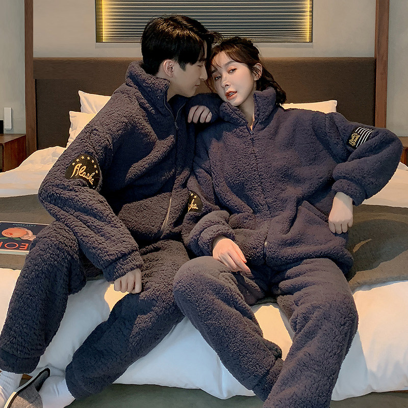 Classic Foreign Trade Unipolenta ~ Hand Slow No Pyjamas Woman Autumn Winter Coral Suede Laced fashion can be worn out of two sets