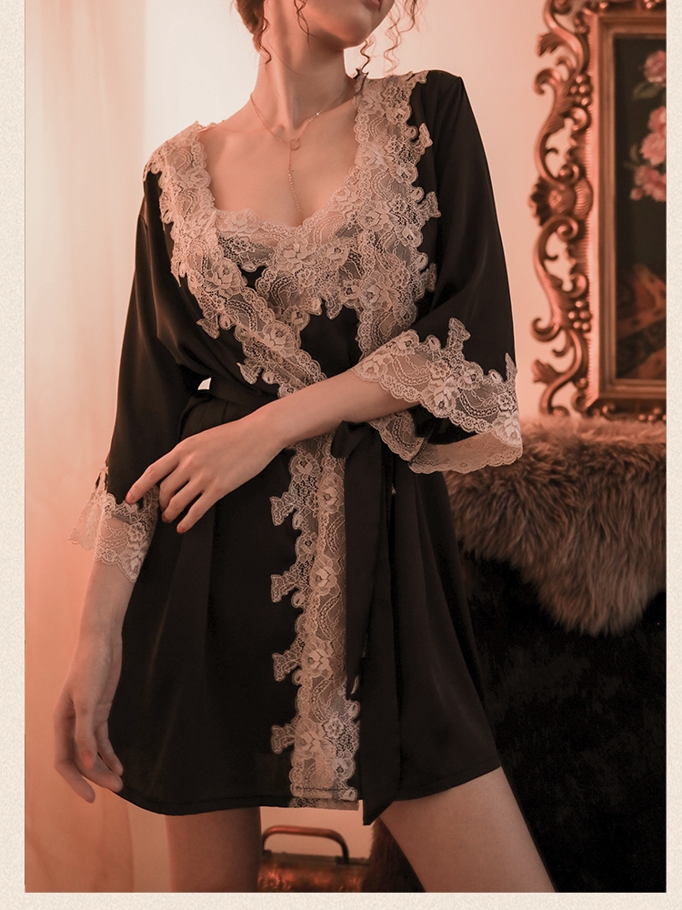 VIRRI CIAGA~Light luxury and pure wind Silky pajamas little sleepdress spring summer hanging two sets