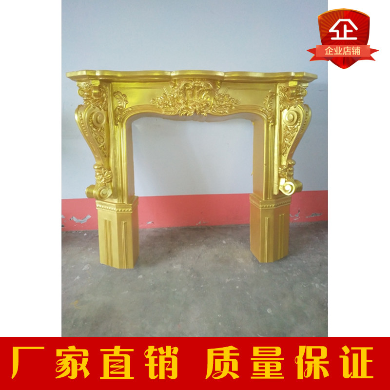 Plaster line European-style furnishing plaster fireplace decoration fireplace Roman column background wall fireplace-Taobao
