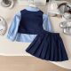 Rabbit Judy children's clothing set autumn girls jk uniform long-sleeved children's college style vest pleated half-length three-piece set