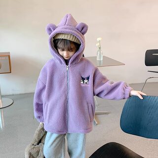 Kuromi Girls' Fleece-Lined Thick Coat Autumn and Winter 2026 New Children's Fleece Hooded Sweatshirt Girls' Sweater