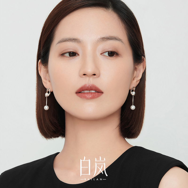 White Lan Natural Freshwater Pearl Earrings Earrings Woman 925 Silver Temperament Earrings Small CrowdDesign Sensation Ear Nail ED2013 -Taobao