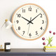 American-Style Wooden High-End Minimalist Wall Clock for Living Room, French Vintage Cream-Style Clock, Wall-Mounted Home Clock