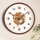 Medieval style wall clock living room 2026 new high-end solid wood wall clock silent clock home Song style aesthetics
