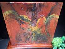 Guilin Chicken Blood Jade Sunset screen-to-plate exquisite ornaments 43×2 2×51cm weight 26 6 pounds