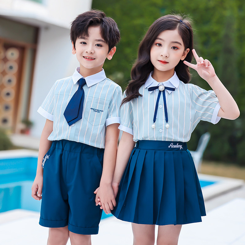 Children's clothing class uniforms short-sleeved summer primary school uniforms performance kindergarten garden uniforms summer graduation photo suit school uniform sports