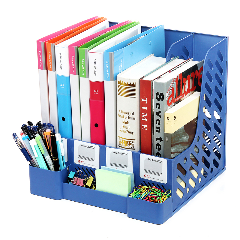 Haolixin four file rack File bar Desktop book stand Storage data shelf File basket Multi-layer office supplies