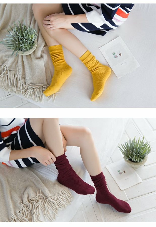 3 đôi tất nữ mùa thu và mùa đông vớ dày thỏ len vớ ống đen nguyên chất vớ vớ cotton ấm tất lót bông