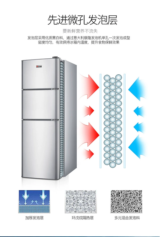 Chigo / Chigo BCD-98S150 hộ gia đình ba cửa nhỏ tiết kiệm năng lượng Tủ lạnh ba cửa - Tủ lạnh