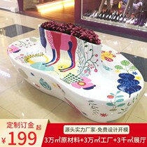 Hui play FRP heart-shaped flower pot seat painted leisure chair Shopping mall Meichen outdoor square rest chair creative