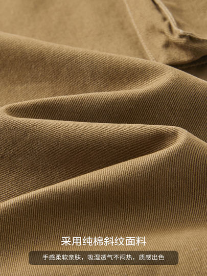 American-Style Pure Cotton Cargo Pants for Men 2024 New Summer Trendy Brand Cool Loose Jogger Pants Casual Straight-Leg Trousers