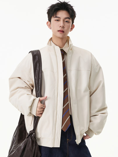 Pure American Coach Jacket Cotton Jacket Men's Autumn and Winter Thickened Cotton Jacket Stand Collar Jacket Workwear Pilot Jacket