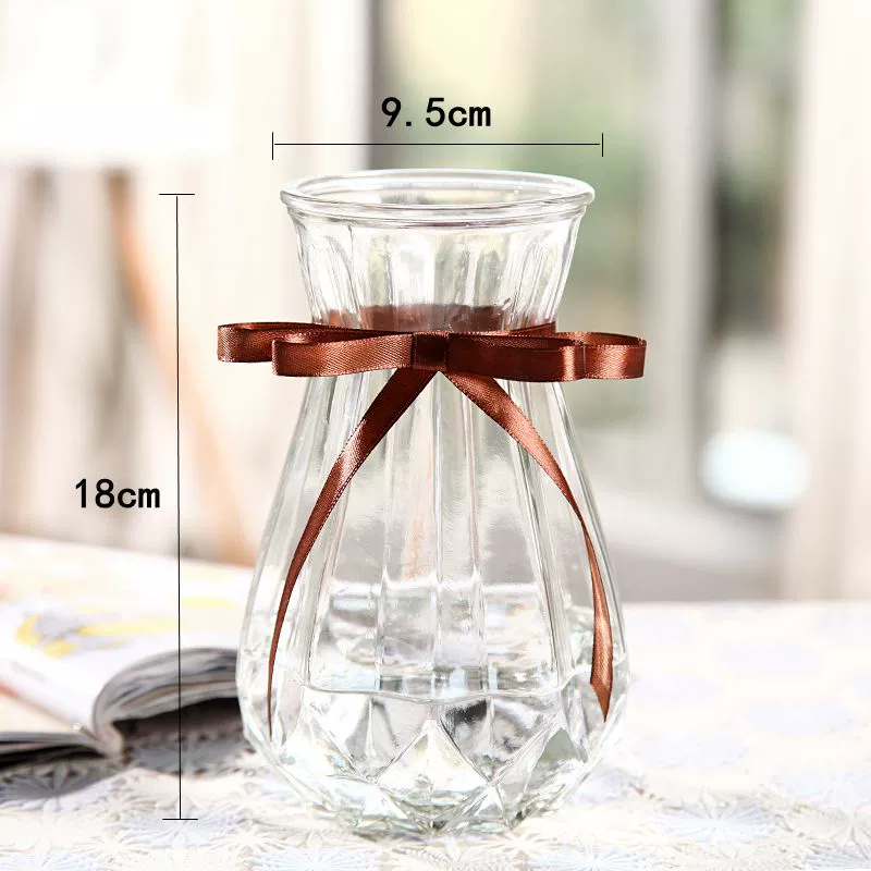 Sáng tạo châu Âu bình thủy tinh lớn cây thủy canh xanh Luo phong phú hoa tre bình phòng khách trang trí bàn trang trí - Vase / Bồn hoa & Kệ