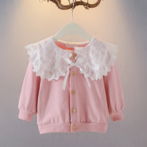 Female baby spring coat 0-1-2-3-4 years old girl foreign cardigan coat 6-7-8 months baby coat