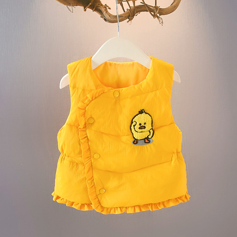 Baby girl winter wear light down vest 0-1-2-3 years old girl warm down liner vest baby vest